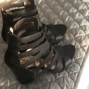 Sam Edelman black caged heels size 10